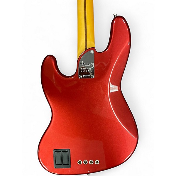 Used Fender American Ultra II Jazz Bass Candy Apple Red Electric Bass Guitar