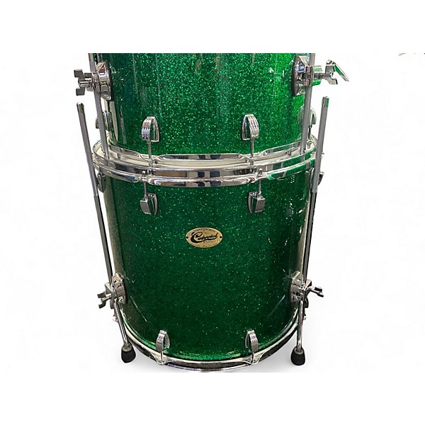 Used Ludwig 4 Piece Centennial Green Sparkle Drum Kit