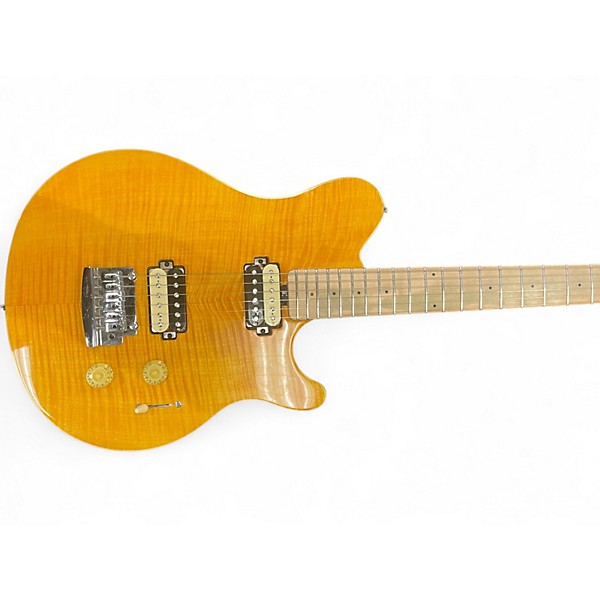 Used Sterling by Music Man Sub AX3 Axis YELLOW Solid Body Electric Guitar