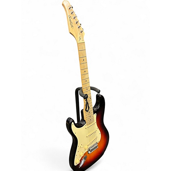 Used Sawtooth double cutaway electric LH 3 Color Sunburst Solid Body Electric Guitar