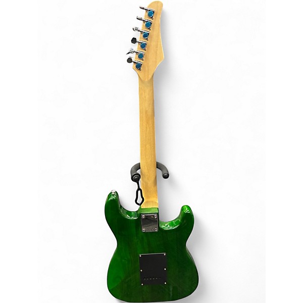 Used Glarry double cutaway electric LH Trans Green Solid Body Electric Guitar
