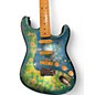 Vintage 1980s Fender MIJ E Series Stratocaster Blue Floral Solid Body Electric Guitar thumbnail