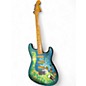 Vintage 1980s Fender MIJ E Series Stratocaster Blue Floral Solid Body Electric Guitar