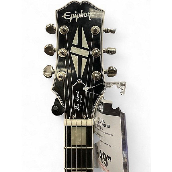 Used Epiphone Les Paul Custom Silverburst Solid Body Electric Guitar