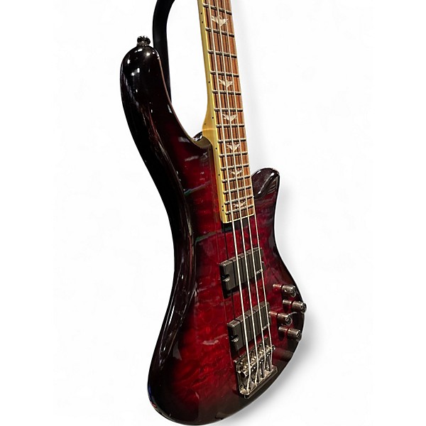 Used Schecter Guitar Research Stiletto Extreme 4 String Black Cherry Electric Bass Guitar