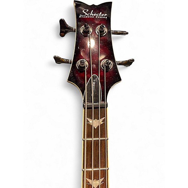 Used Schecter Guitar Research Stiletto Extreme 4 String Black Cherry Electric Bass Guitar