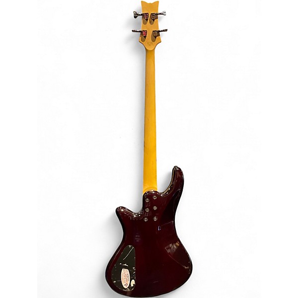 Used Schecter Guitar Research Stiletto Extreme 4 String Black Cherry Electric Bass Guitar