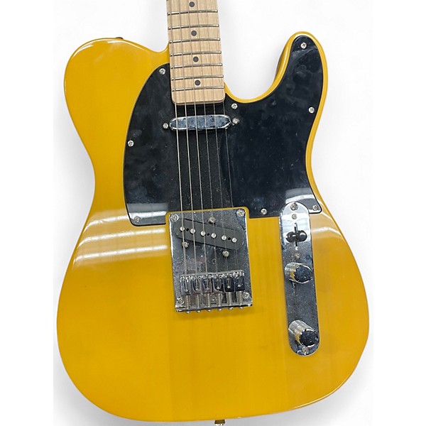 Used Squier Bullet Telecaster Black and Yellow Solid Body Electric Guitar
