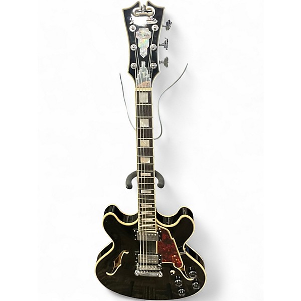 Used D'Angelico Premier Series DC Black Hollow Body Electric Guitar
