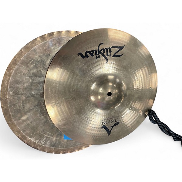 Used Zildjian 14in A Custom Mastersound Hi Hat Pair Cymbal