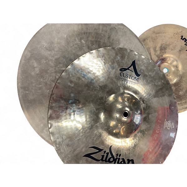 Used Zildjian 14in A Custom Mastersound Hi Hat Pair Cymbal
