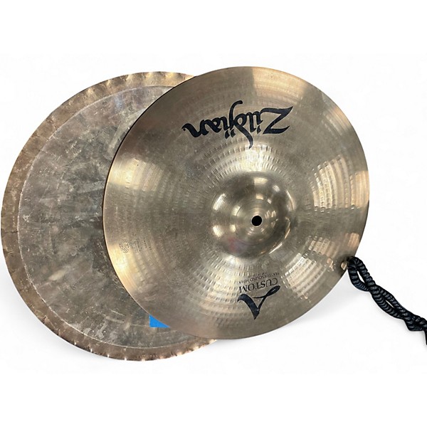 Used Zildjian 14in A Custom Mastersound Hi Hat Pair Cymbal
