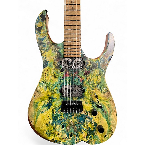 Used Smp Orpheus Green Yellow Solid Body Electric Guitar