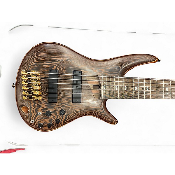Used 2010s Ibanez SR5006E-OL Prestige Soundgear Natural Wenge Electric Bass Guitar