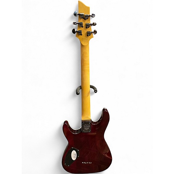 Used Schecter Guitar Research Omen Extreme 6 Trans Hot Pink Burst Solid Body Electric Guitar