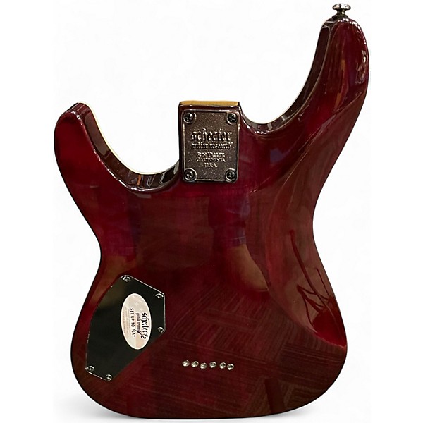 Used Schecter Guitar Research Omen Extreme 6 Trans Hot Pink Burst Solid Body Electric Guitar