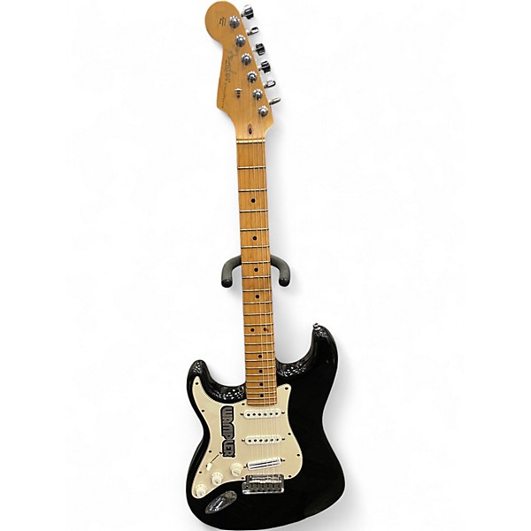 Used Fender American Standard Stratocaster Left Handed Black and White Electric Guitar