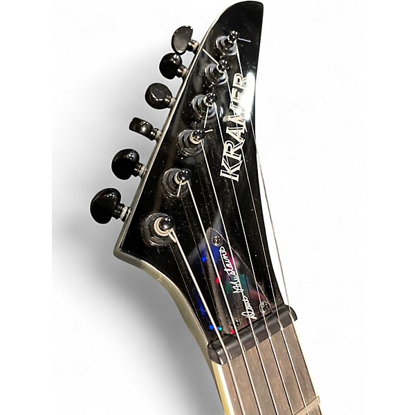 Used Kramer DAVE MUSTAINE VANGUARD PLATINUM SILVER Solid Body Electric Guitar
