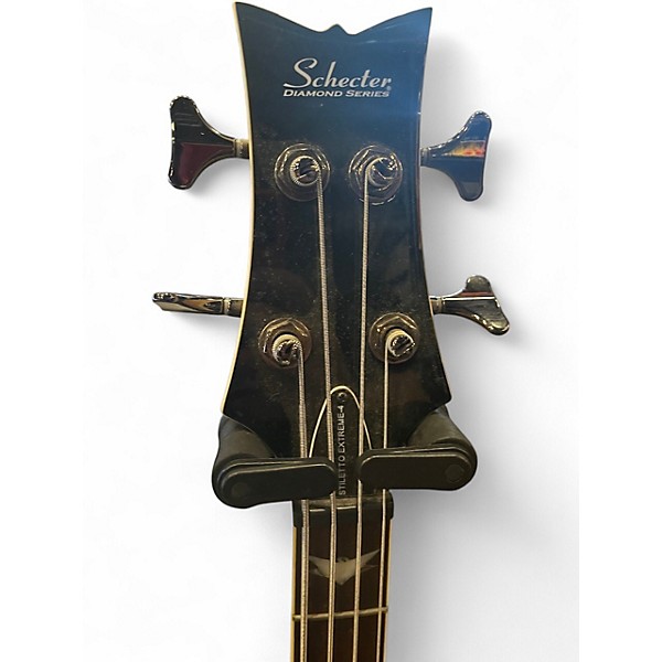 Used Schecter Guitar Research Stiletto Extreme 4 String Trans Charcoal Electric Bass Guitar