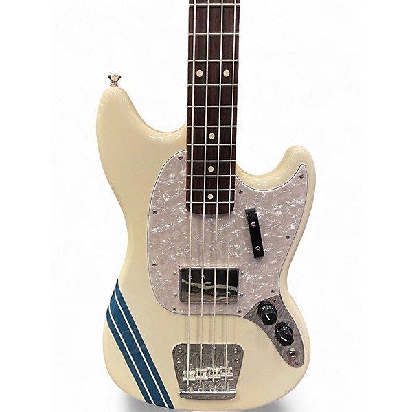 Used Fender Pawn Shop Mustang Bass Olympic White Electric Bass Guitar