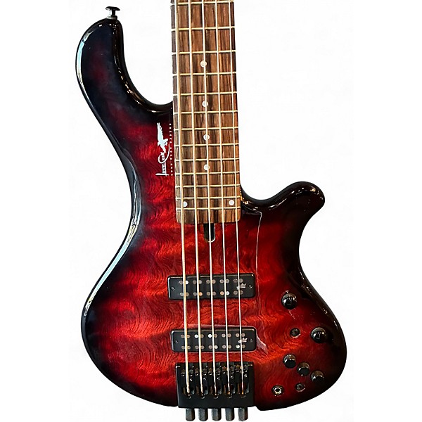 Used Lore Crow Designs LCB 001 Trans Red Electric Bass Guitar