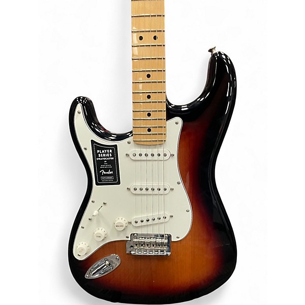 Used Fender Player Stratocaster Left Handed Sunburst Solid Body Electric Guitar