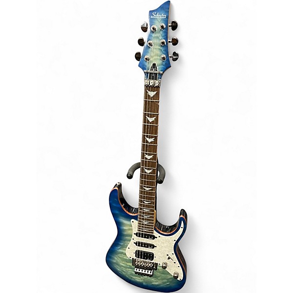 Used Schecter Guitar Research Extreme Banshee Ocean Blue Burst Solid Body Electric Guitar