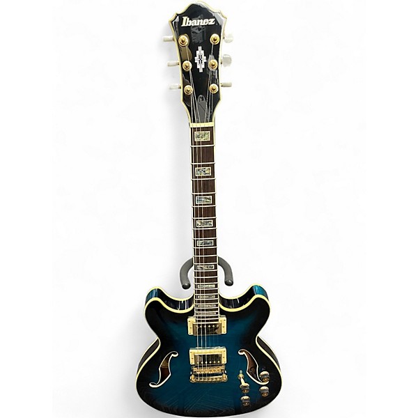 Used Ibanez AS93 Artcore Blue Sunburst Hollow Body Electric Guitar