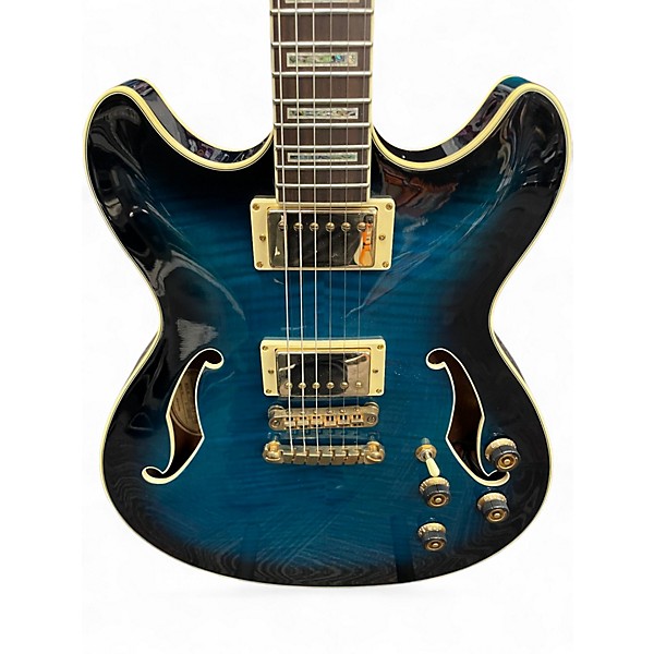 Used Ibanez AS93 Artcore Blue Sunburst Hollow Body Electric Guitar