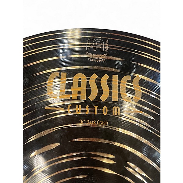 Used MEINL 16in classics custom dark crash Cymbal