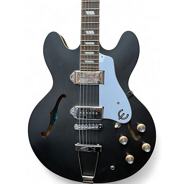Used Epiphone Casino Worn Satin Black Hollow Body Electric Guitar