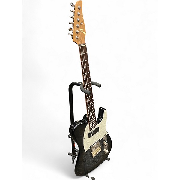 Used Tom Anderson T Classic black white dog hair burst Solid Body Electric Guitar