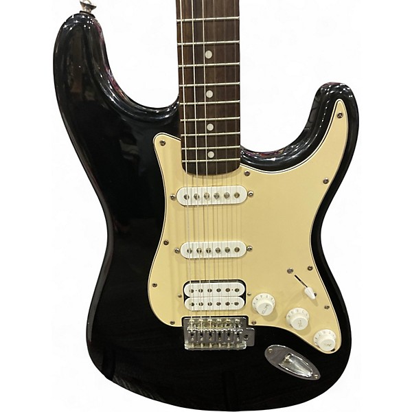 Used Starcaster by Fender Stratocaster Black Solid Body Electric Guitar