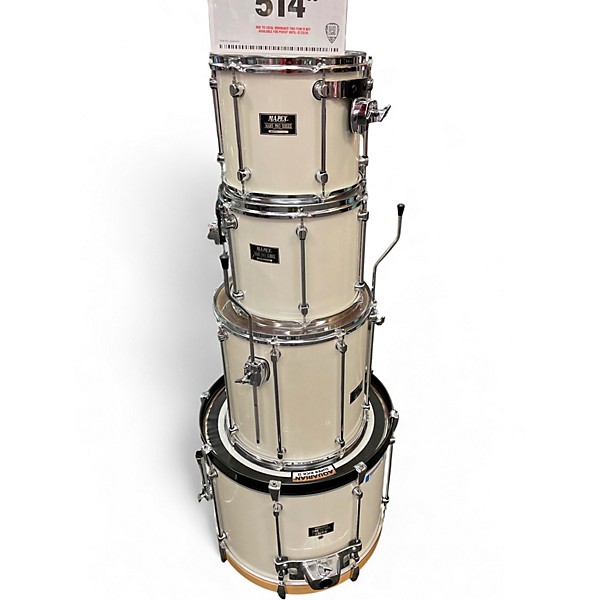 Used 2000s Mapex 4 Piece Mars Pro Series Olympic White Drum Kit