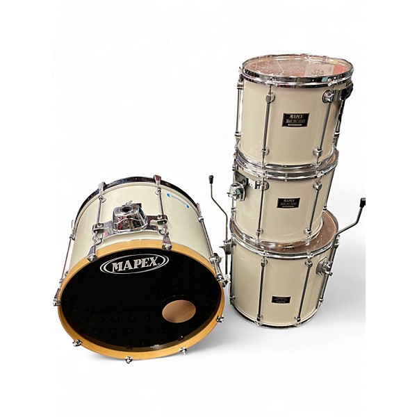 Used 2000s Mapex 4 Piece Mars Pro Series Olympic White Drum Kit