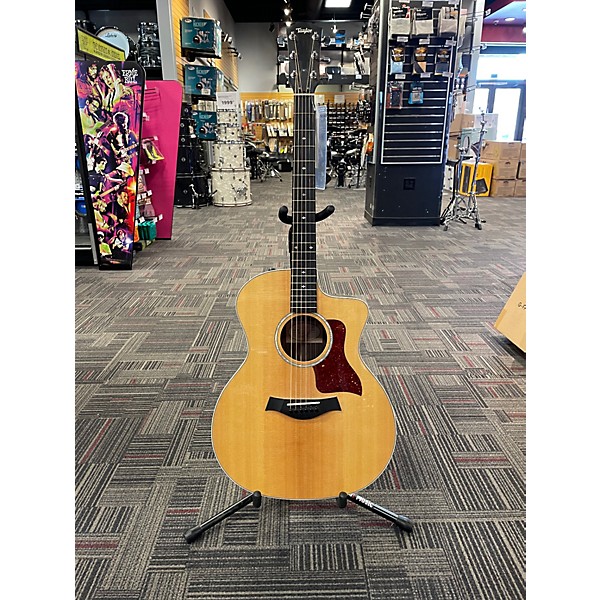 Used Taylor 214CE Deluxe Natural Acoustic Electric Guitar