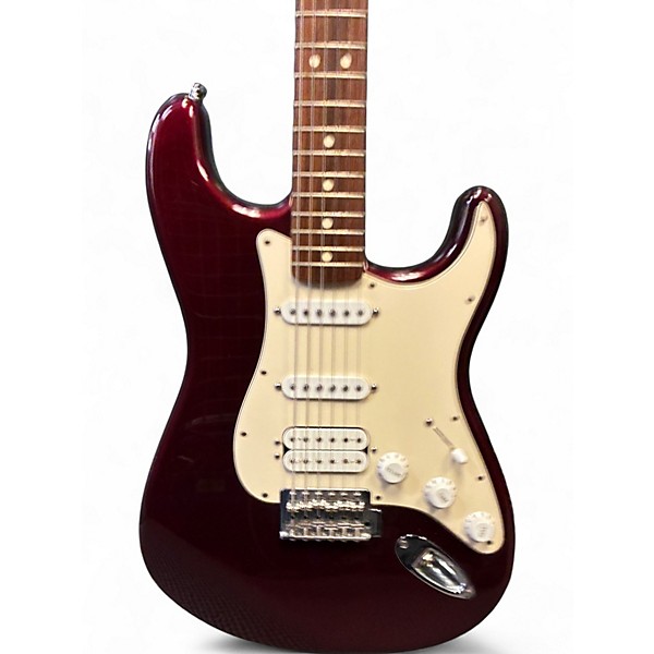Used 2010s Fender Standard Stratocaster HSS Wine Red Solid Body Electric Guitar