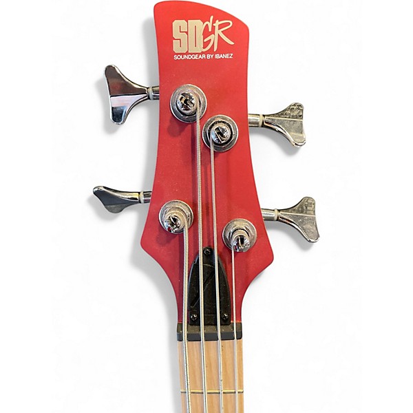 Used Ibanez SRMD200 Satin Red Electric Bass Guitar