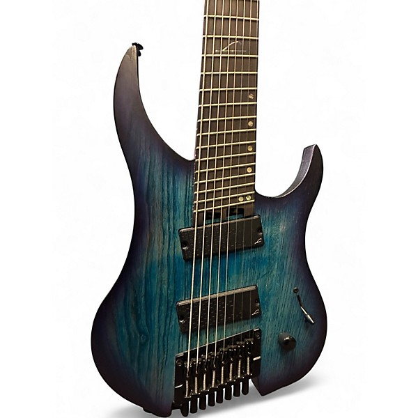 Used Legator Ghost Overdrive 8 Multi Scale Blue Solid Body Electric Guitar