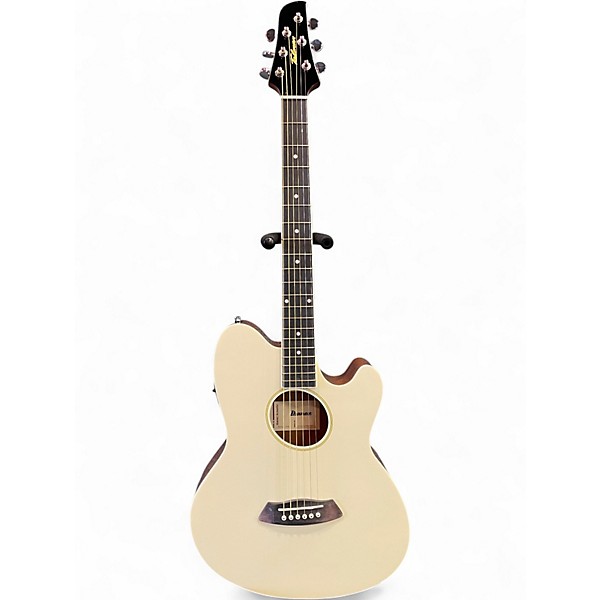 Used Ibanez TYC10E Ivory High Gloss Acoustic Electric Guitar