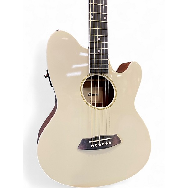Used Ibanez TYC10E Ivory High Gloss Acoustic Electric Guitar