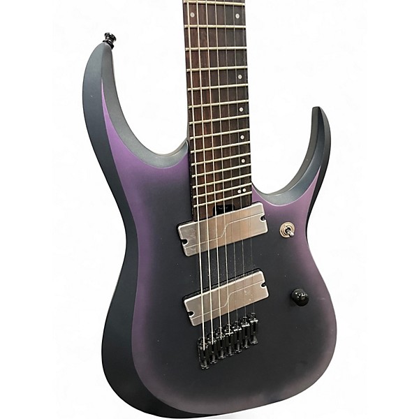 Used Ibanez RGA71AL Axion Label 7 String BLACK AURORA BURST Solid Body Electric Guitar
