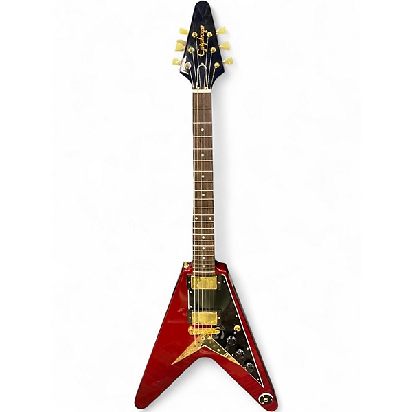 Used Epiphone Flying V Ruby Red Metallic Solid Body Electric Guitar