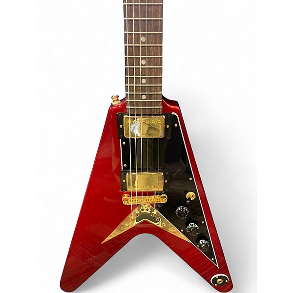 Used Epiphone Flying V Ruby Red Metallic Solid Body Electric Guitar