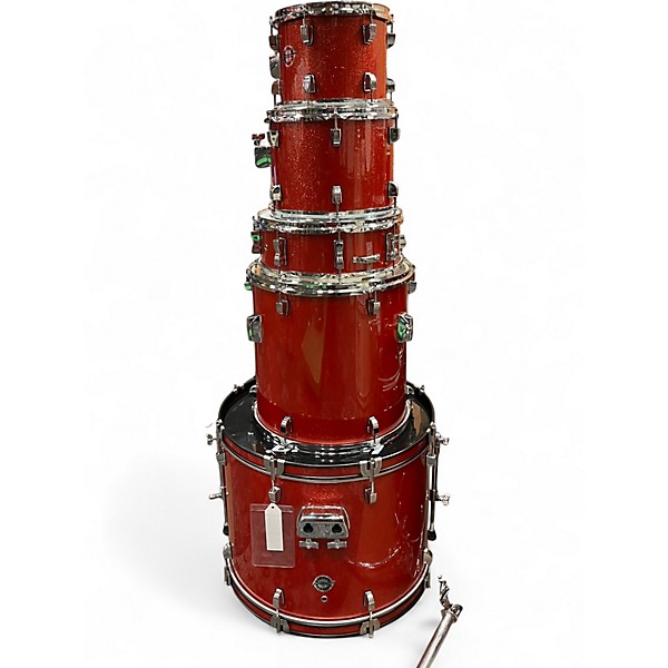 Used Ludwig 5 Piece Accent red Drum Kit