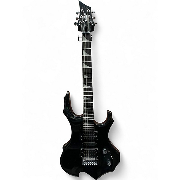 Used Glarry 36inch Burning Fire Black Solid Body Electric Guitar