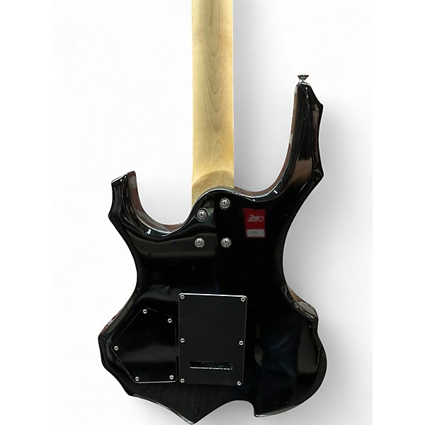 Used Glarry 36inch Burning Fire Black Solid Body Electric Guitar