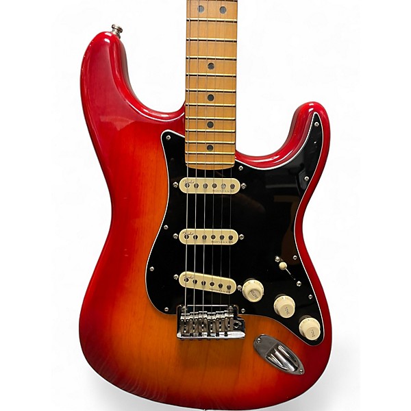 Used Fender American Ultra Luxe Stratocaster Plasma Red Burst Solid Body Electric Guitar