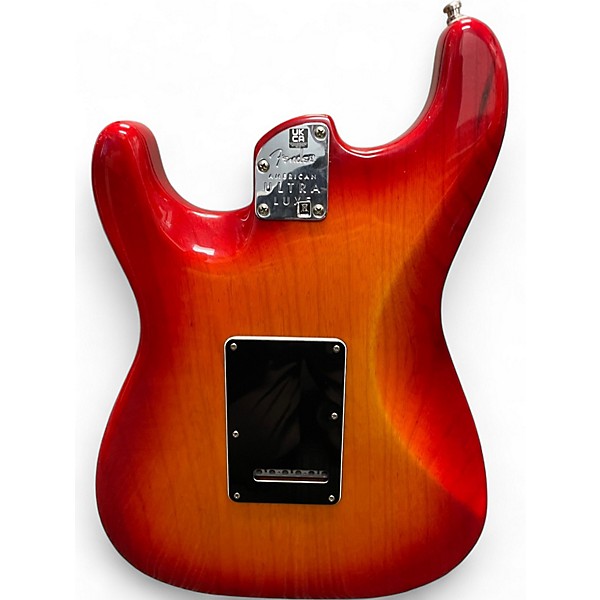 Used Fender American Ultra Luxe Stratocaster Plasma Red Burst Solid Body Electric Guitar