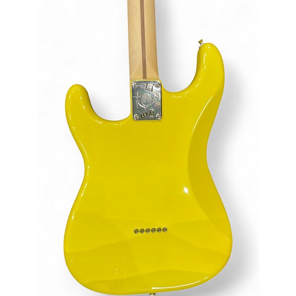 Used Fender Tom Delonge Signature Stratocaster Yellow Solid Body Electric Guitar